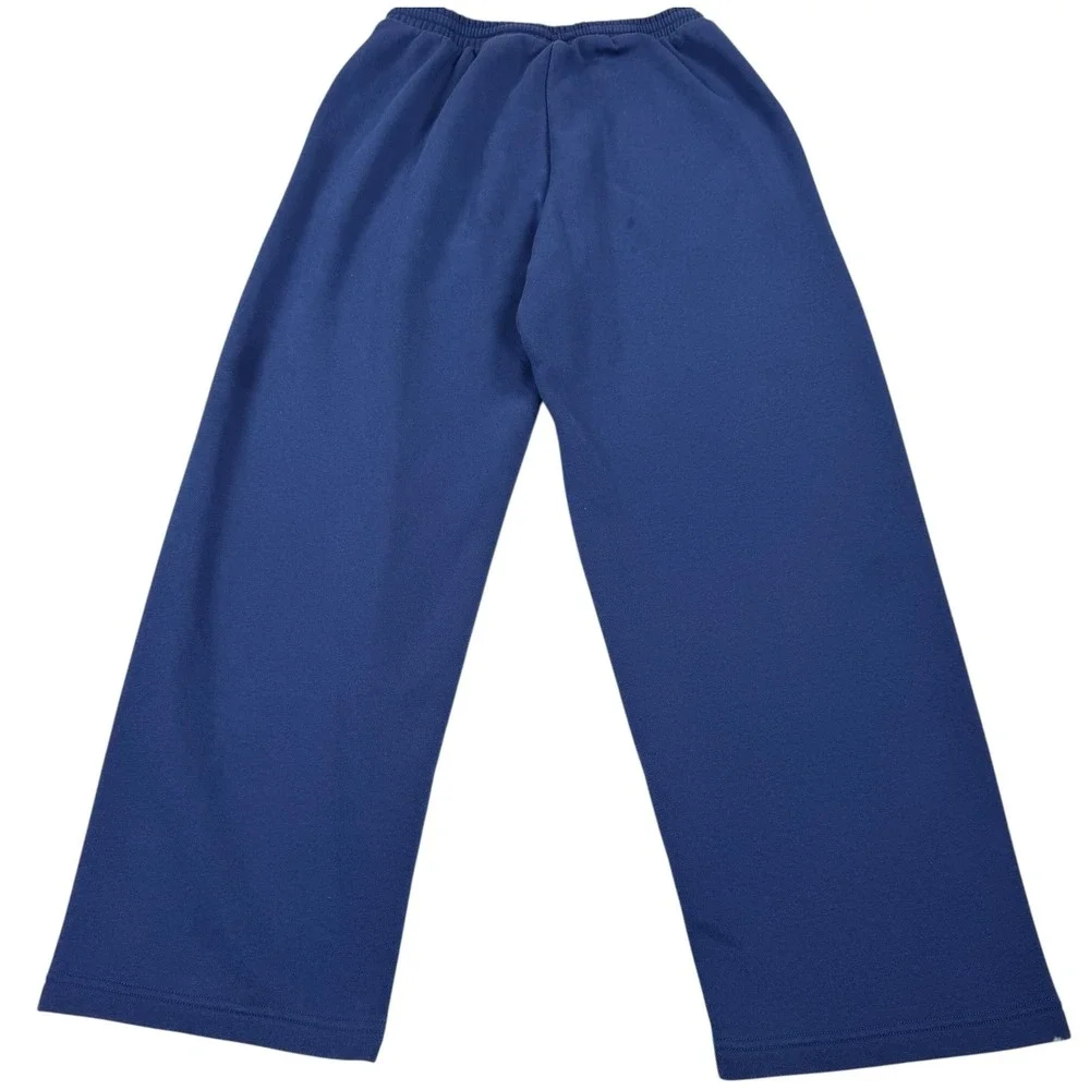 Adidas Mens Small‎ Blue Fleece Sweatpants Wide Leg Athletic Lounge Pants